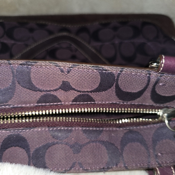 Coach Vintage Y2K Purple Leather and Suede Monogram Purse - Picture 11 of 13